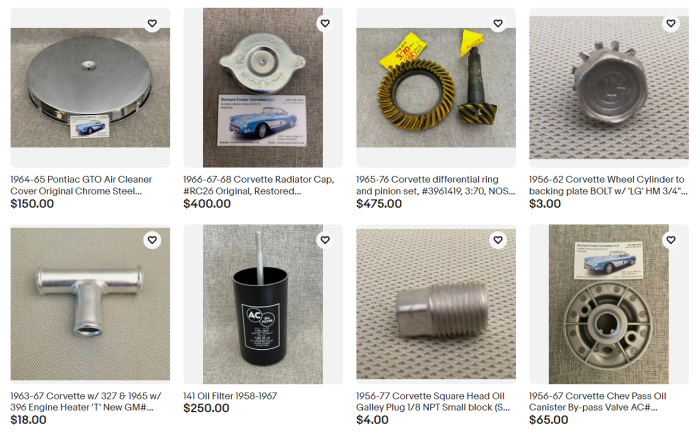Screenshot 2024-01-17 123402 Vintage car parts for classic Corvette and GTO