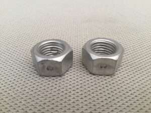 Engine Mount NUT Cad 2 dimples for locking 7/16-20 x 5/8" Pair 1956-62 Corvette