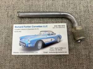 1963 Corvette Fuel Pump Inlet Pipe w/Cad Plated Line Fitting As Orig. GM#3828881