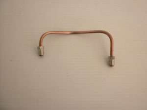 Copper pipe with two threaded connectors.