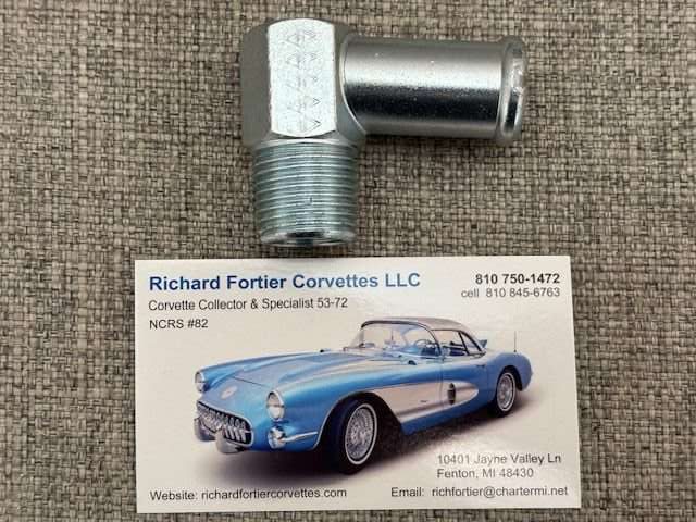 1963 67 corvette water pump bypass elbow all with 327 and sp hi perf sku 862