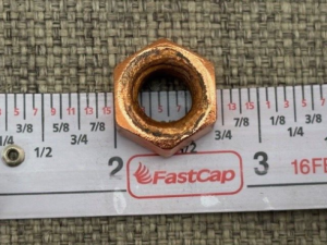 1963-66 Corvette rear differential bracket 7/16-14 mount nut, copper pl. SKU #101