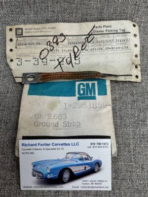 1956-70 Corvette Exhaust System Ground Strap, NOS in GM Package SKU# 115