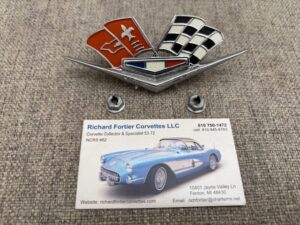 1963-65 Corvette Side Fender Emblem, Used Original w/ Nuts SKU# 127
