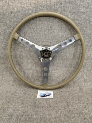 1961-62 Corvette Fawn Beige Steering Wheel/Hub, Used Original (Cracked) SKU# 176